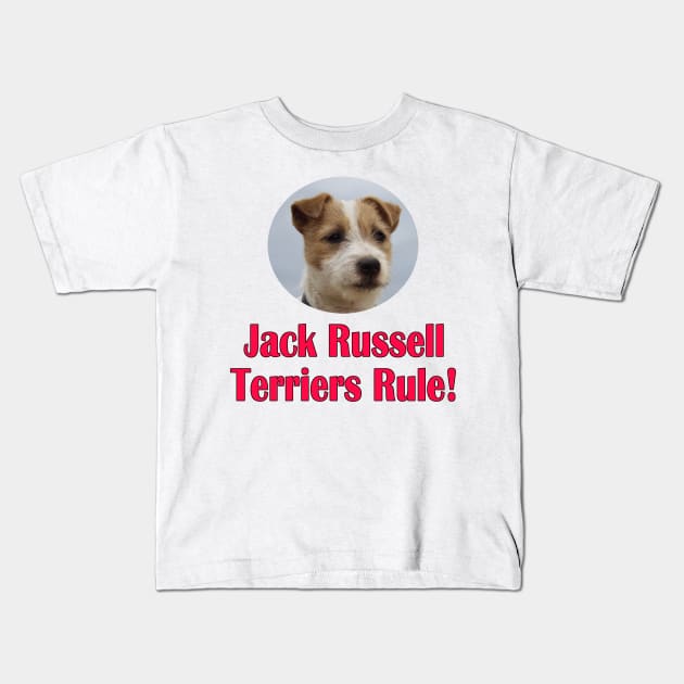 Jack Russell Terriers Rule! Kids T-Shirt by Naves